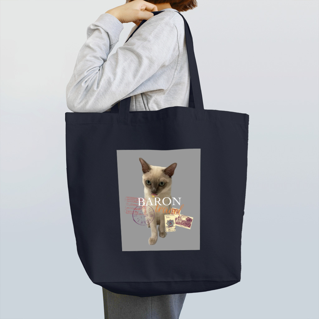 BARONのtravel grey tote bag トートバッグ