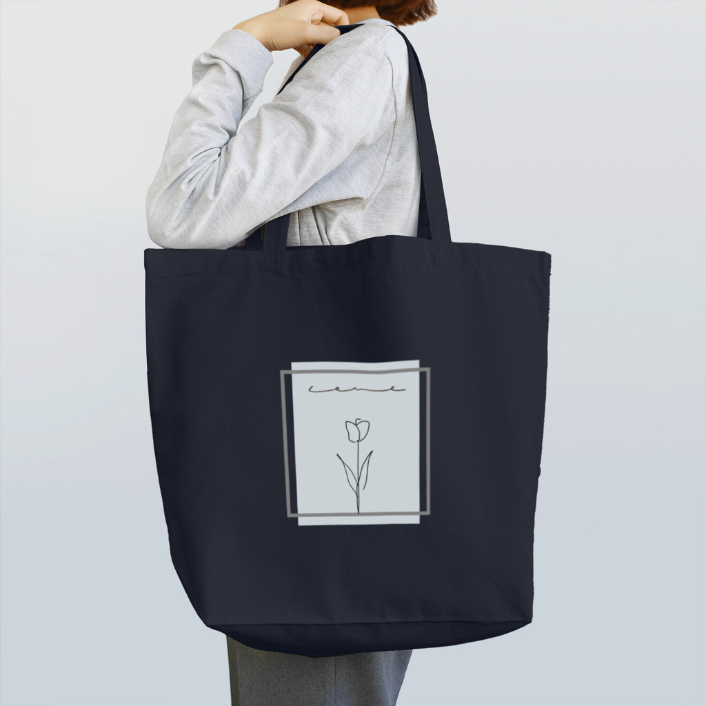 rilybiiのgray blue × 線画チューリップ Tote Bag