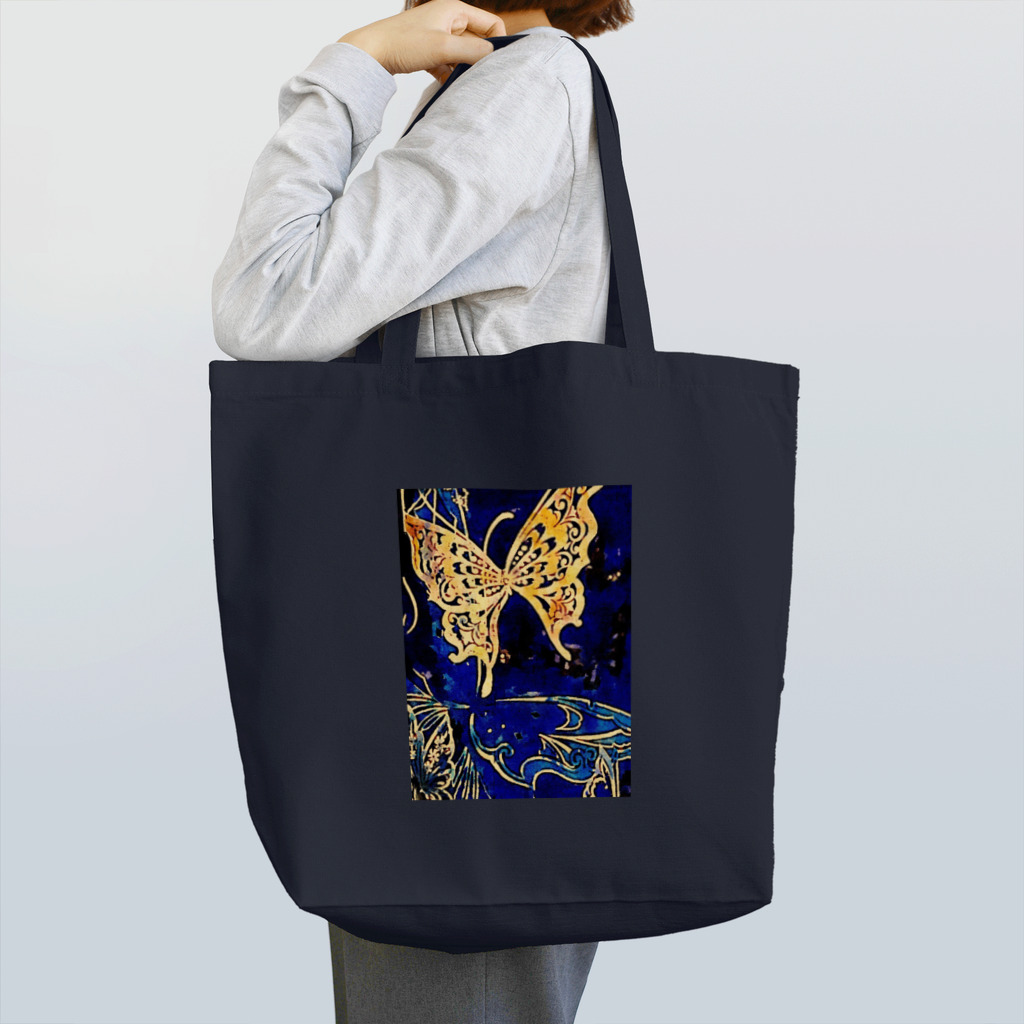 しばいぬ1大好き屋の夜空羽舞う黄金蝶 Tote Bag