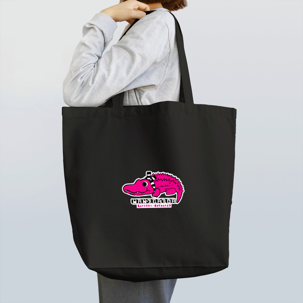 loveclonesのワニくん ピンク 0624 WANIGATOR ロゴ Tote Bag