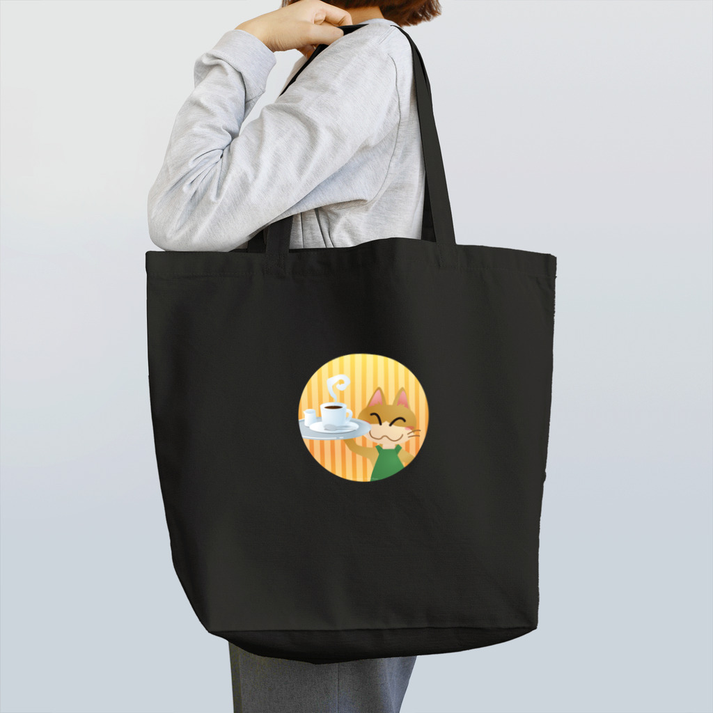 雑貨屋きゅう＠suzuri支店のねこオーナーのコーヒー Tote Bag