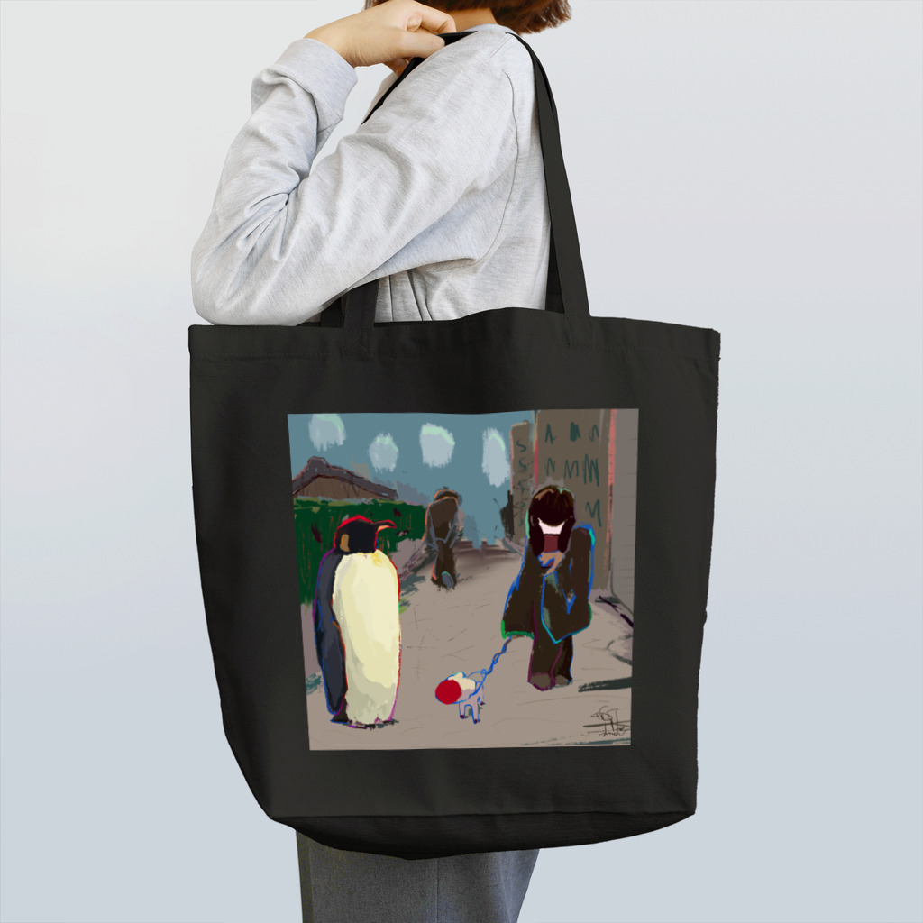 Record all my meal until 2099のペンギン風景 Tote Bag