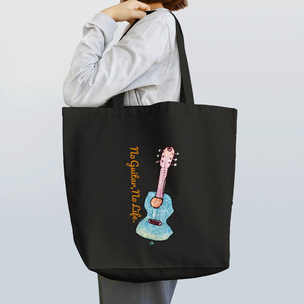 ニャンモナイト商會のNo Guitar, No Life. Tote Bag