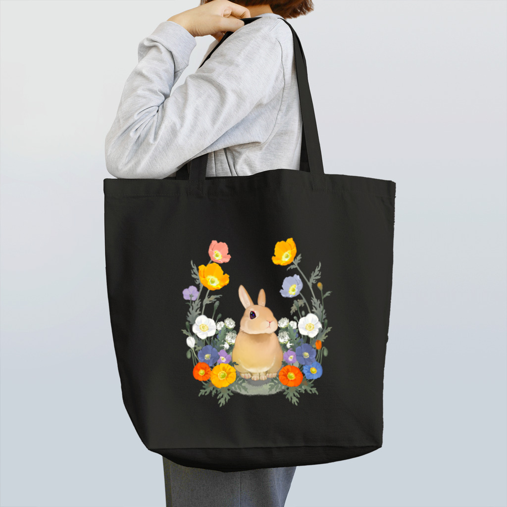 MIdesignの花とうさぎ Tote Bag