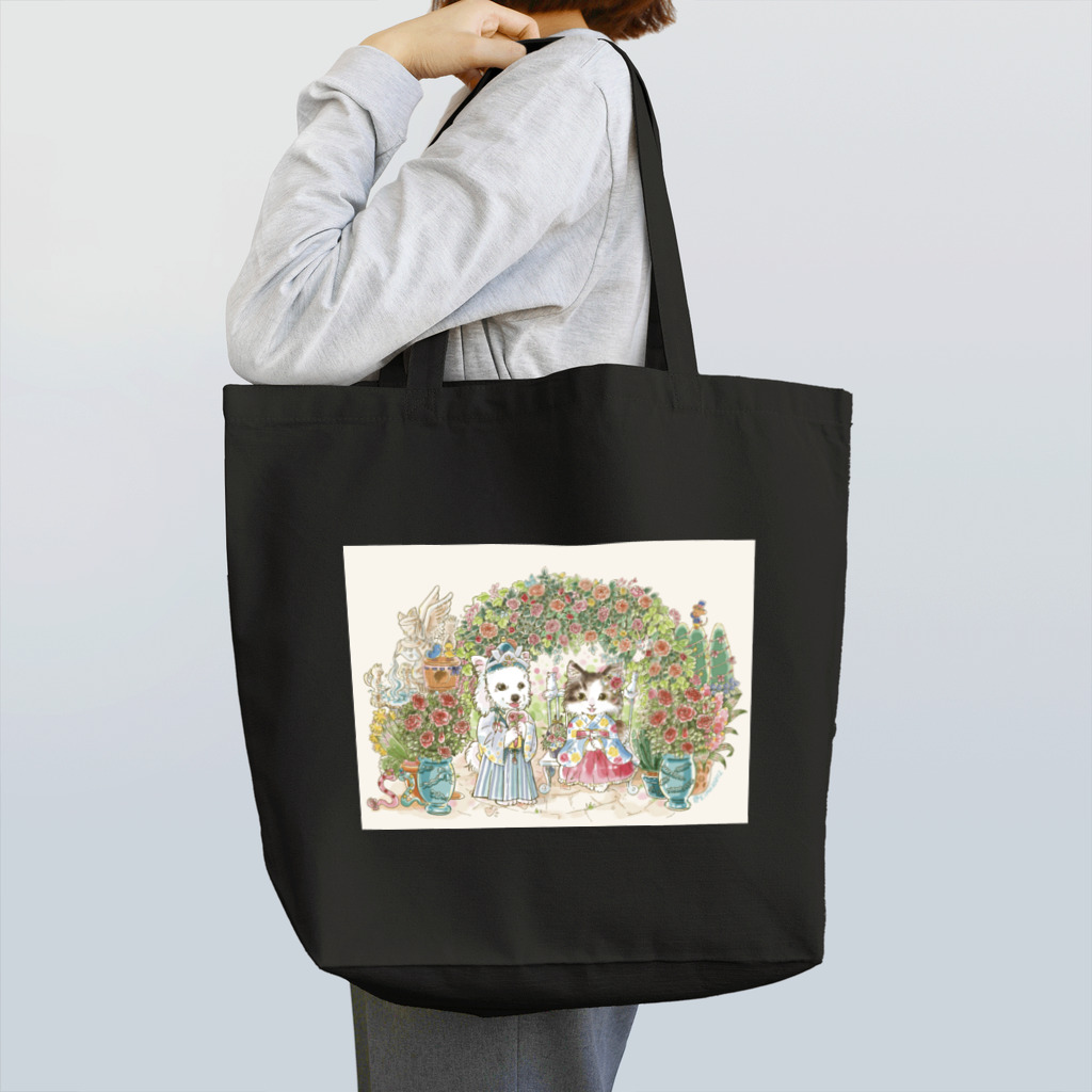 猫のきぬくんのお店のしらたまくんとみーにゃん　ローズガーデンツアー Tote Bag