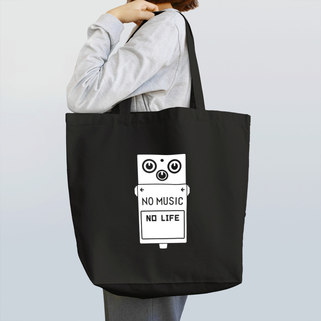 QUQU_WORKSのノーミュージックノーライフ エフェクターデザイン ホワイト Tote Bag