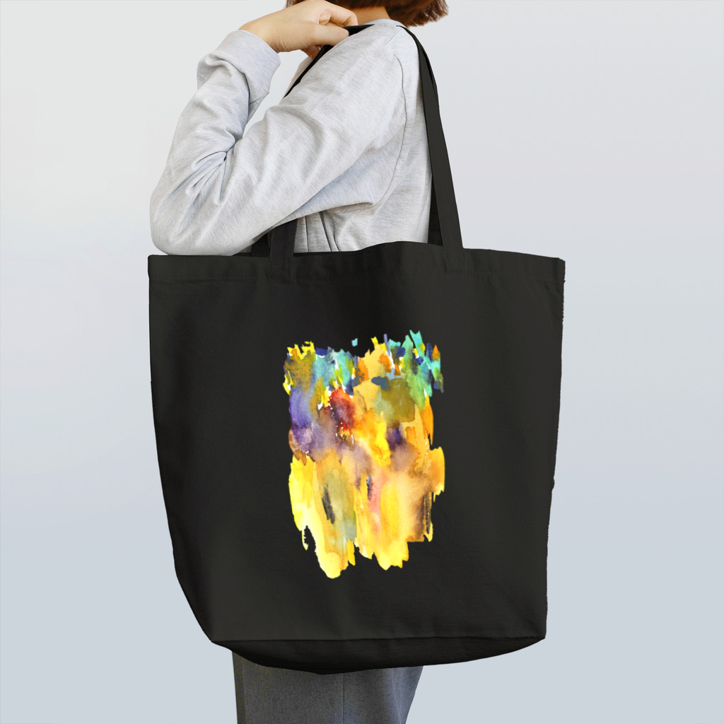 c5watercolorの水彩ペイント・黄色系抽象画 トートバッグ