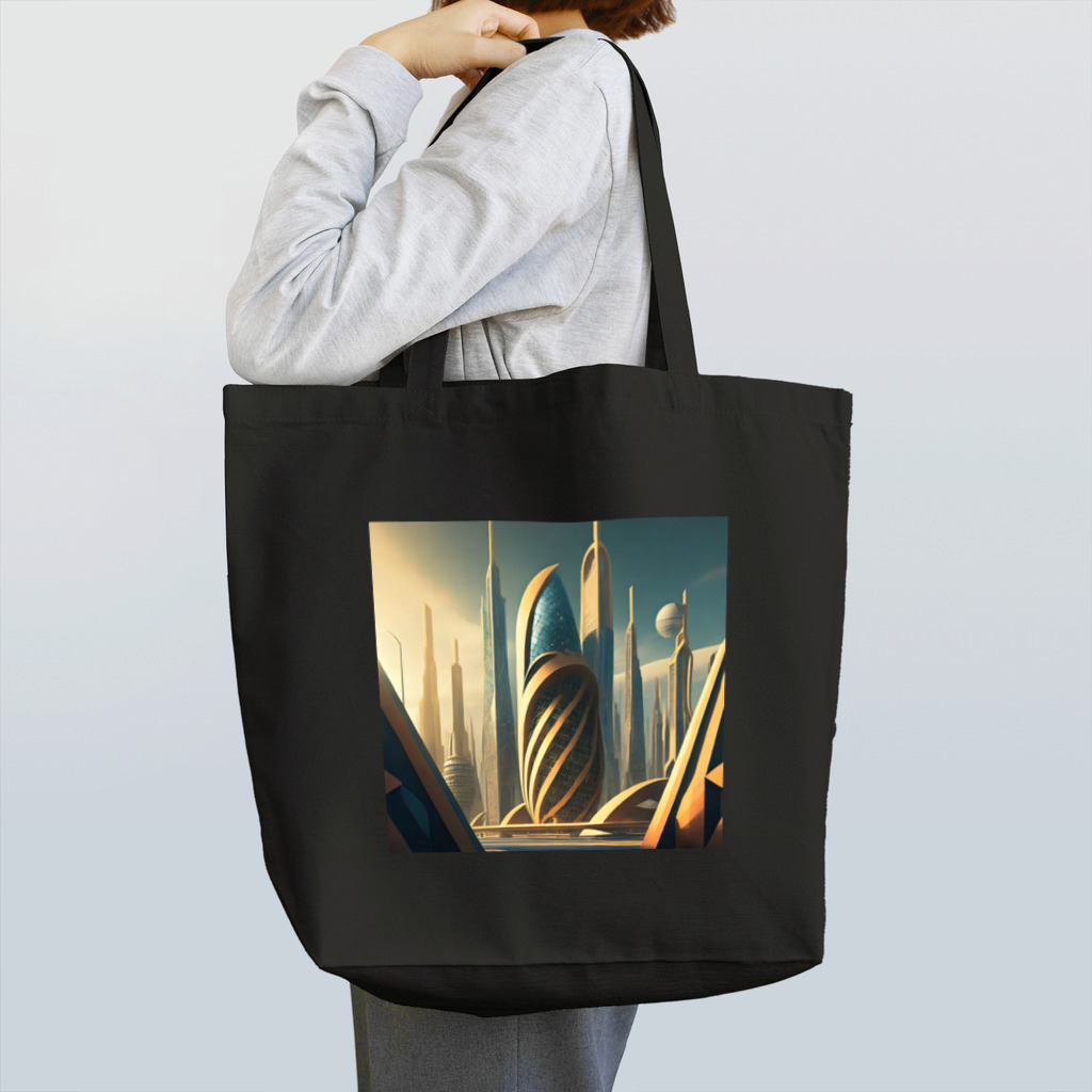 のんびりアート工房のジオメトリック都市 Tote Bag