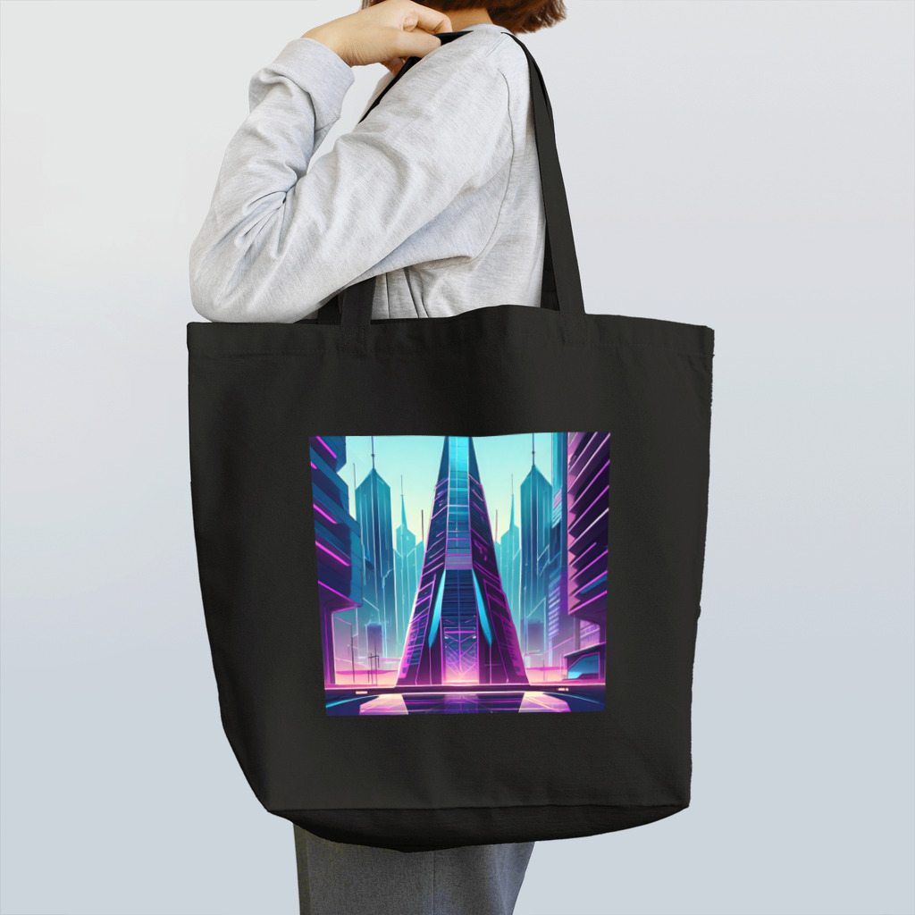 のんびりアート工房のサイバーパンク都市 Tote Bag