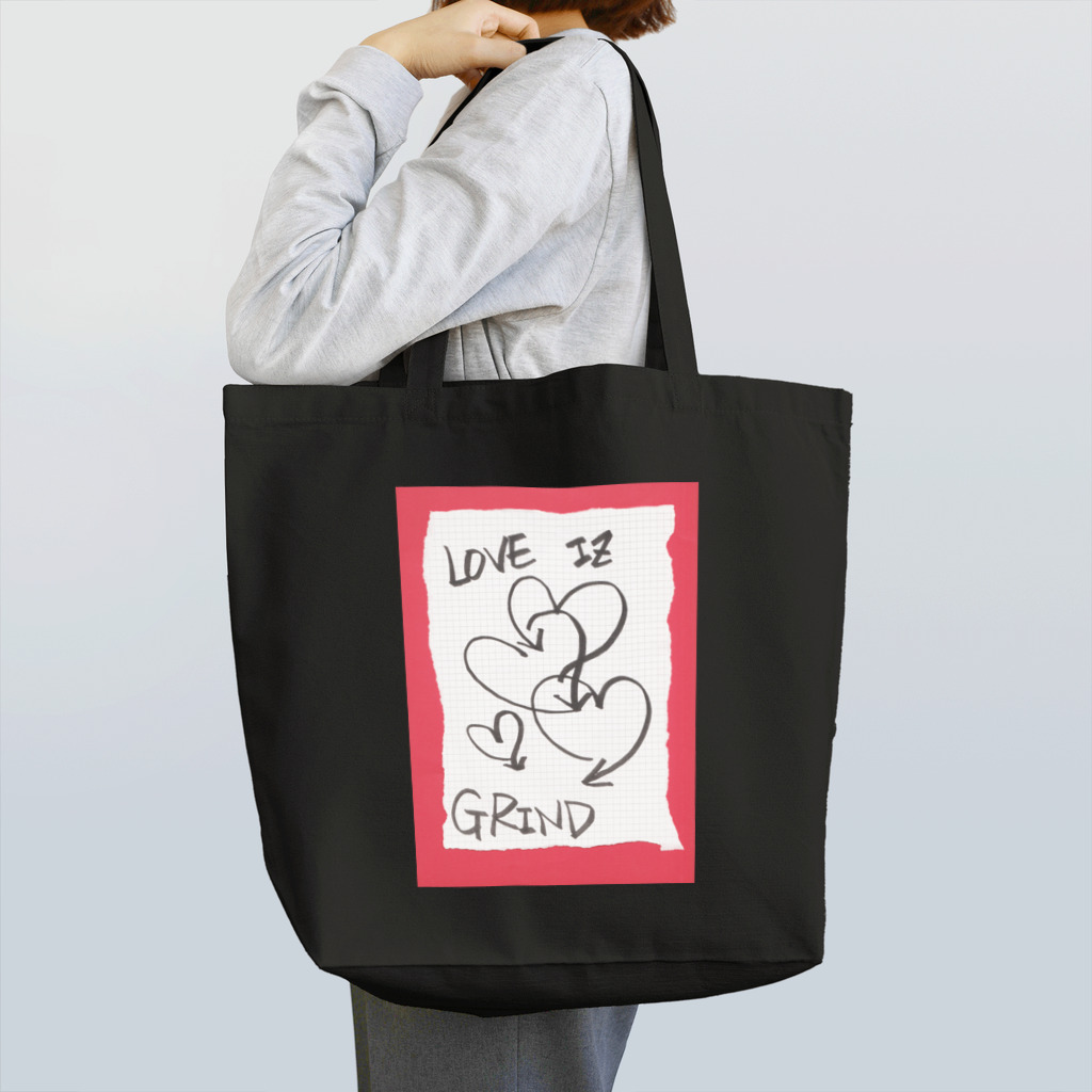 LUNARHOLIC STOREの偽諺～壱～「ラヴイズグラインド」(赤縁) Tote Bag