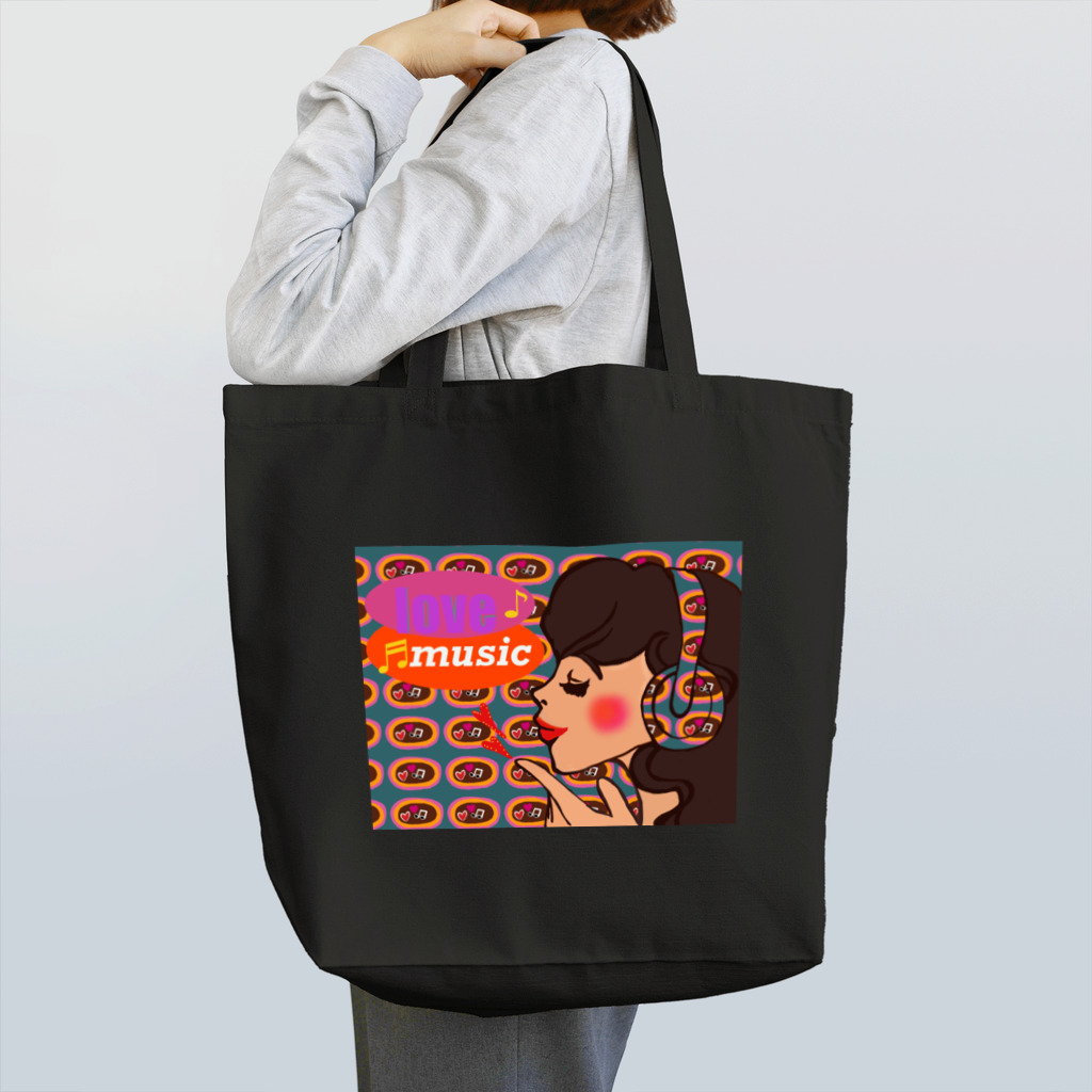 にじわたりねこのラブミュージック Tote Bag