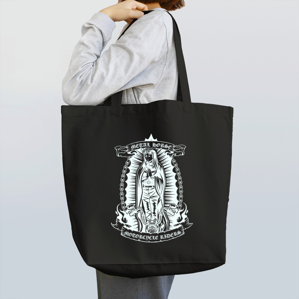 METAL HORSE 金属の馬のMETAL HORSE バイカーマリア ホワイト Tote Bag