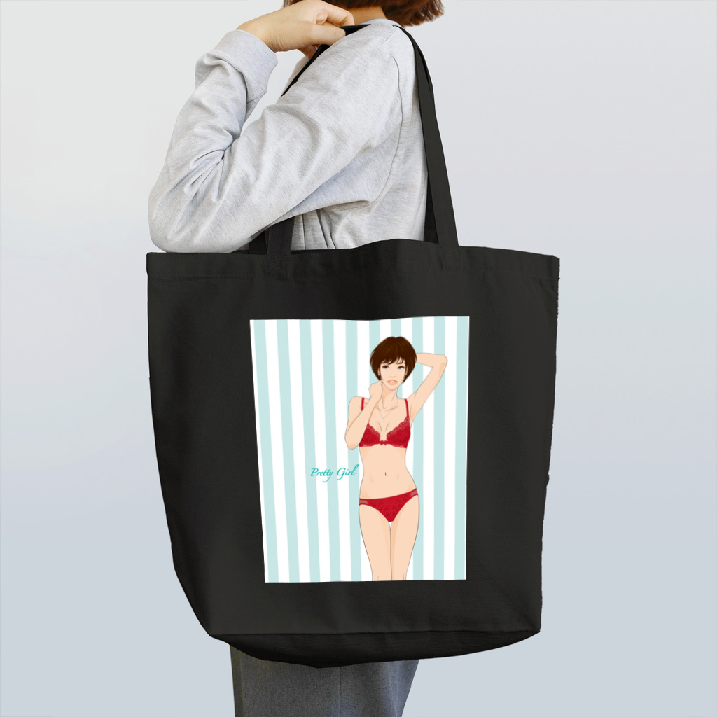 Shigenori Negishi Illust ShopeのGirls IN Red (UP) Tote Bag