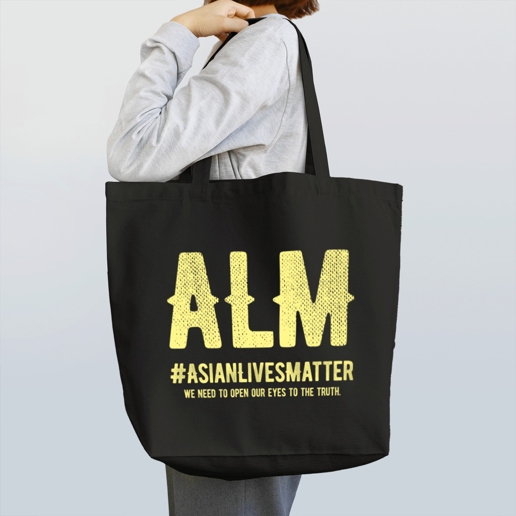 SANKAKU DESIGN STOREのAsian Lives Matter。 黄 トートバッグ