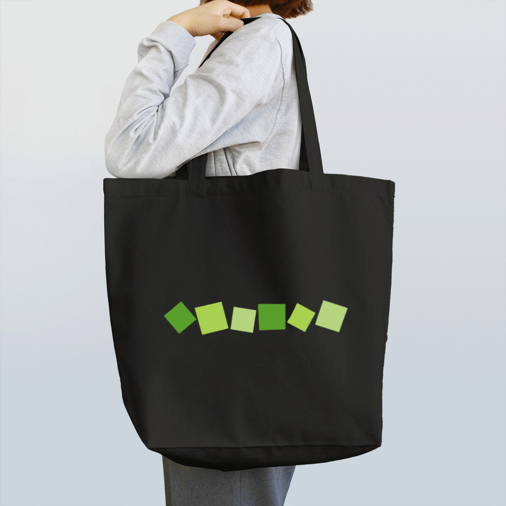 つきしょっぷの緑色の四角形 トートバッグ