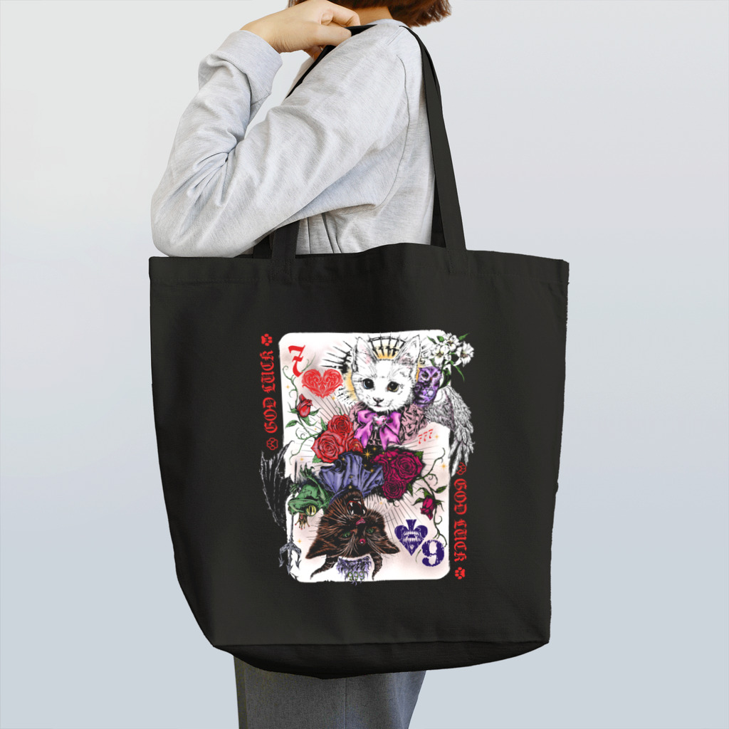 GOD LUCK💀to youの猫トランプ♥️♦️ Tote Bag
