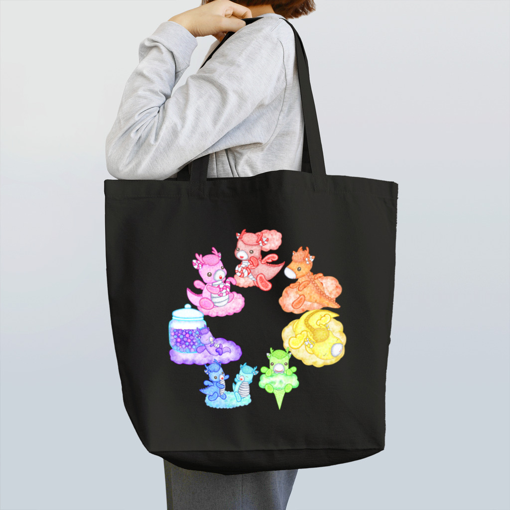 satoayaのアニマルカフェのキャンディードラゴン　虹色 Tote Bag