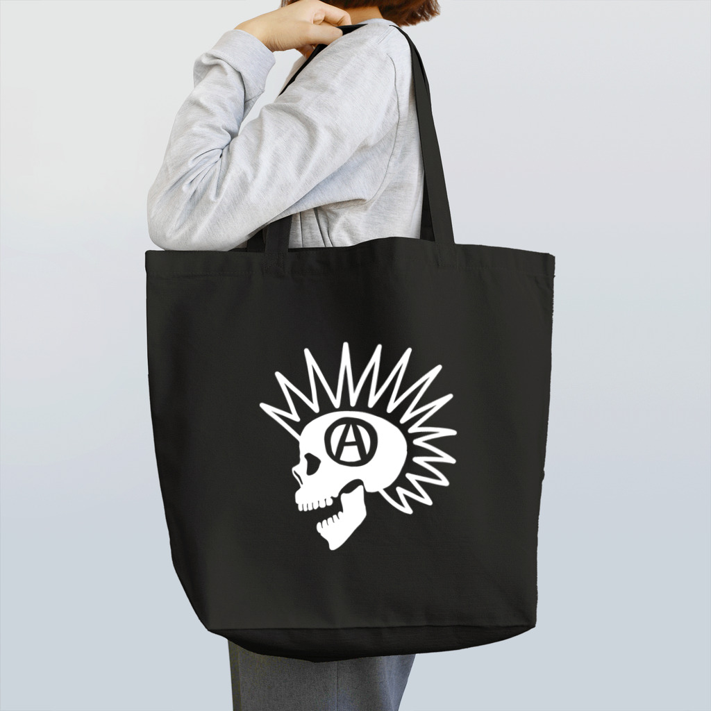 QUQU_WORKSのモヒカンスカル ホワイト Tote Bag