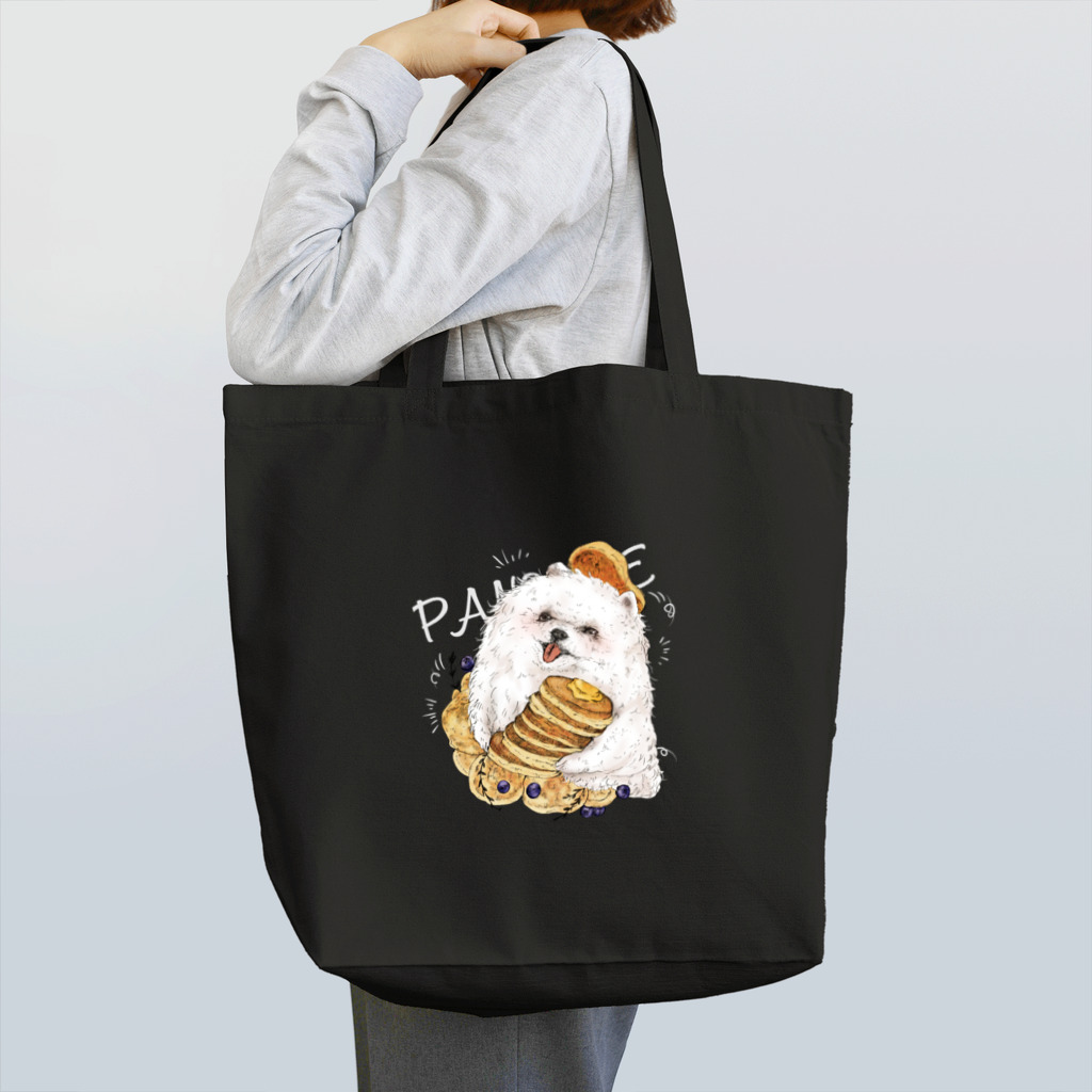 chiyokomeyaのパンケーキへの主張が激しいポメラニアン Tote Bag