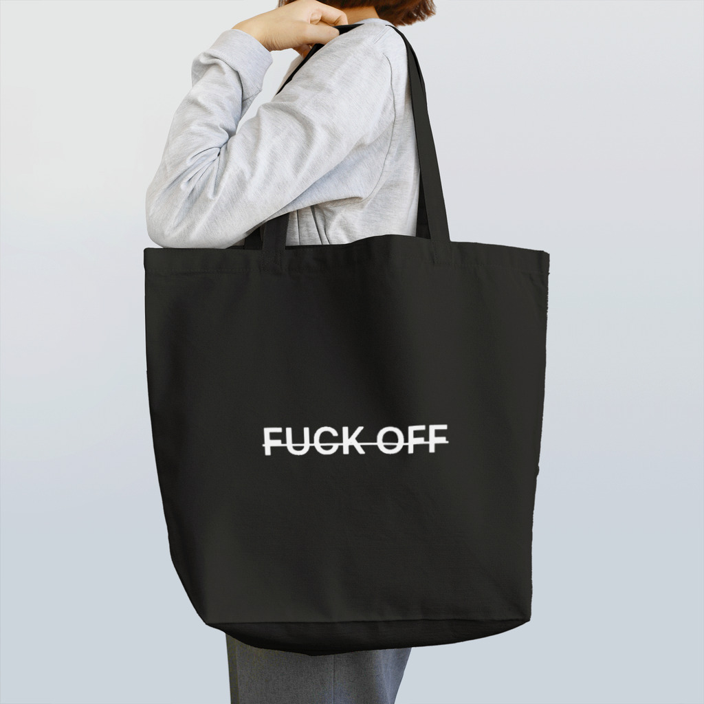 風丸本舗のFUCK OFF  (White) Tote Bag