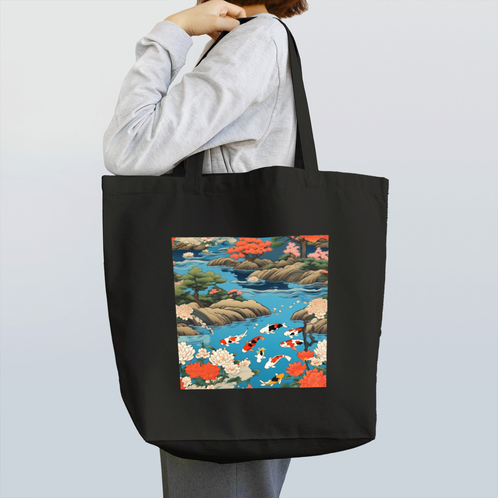 日本の風景 COOL JAPANの日本庭園の錦鯉　Japanese garden and Nishikigoi Tote Bag