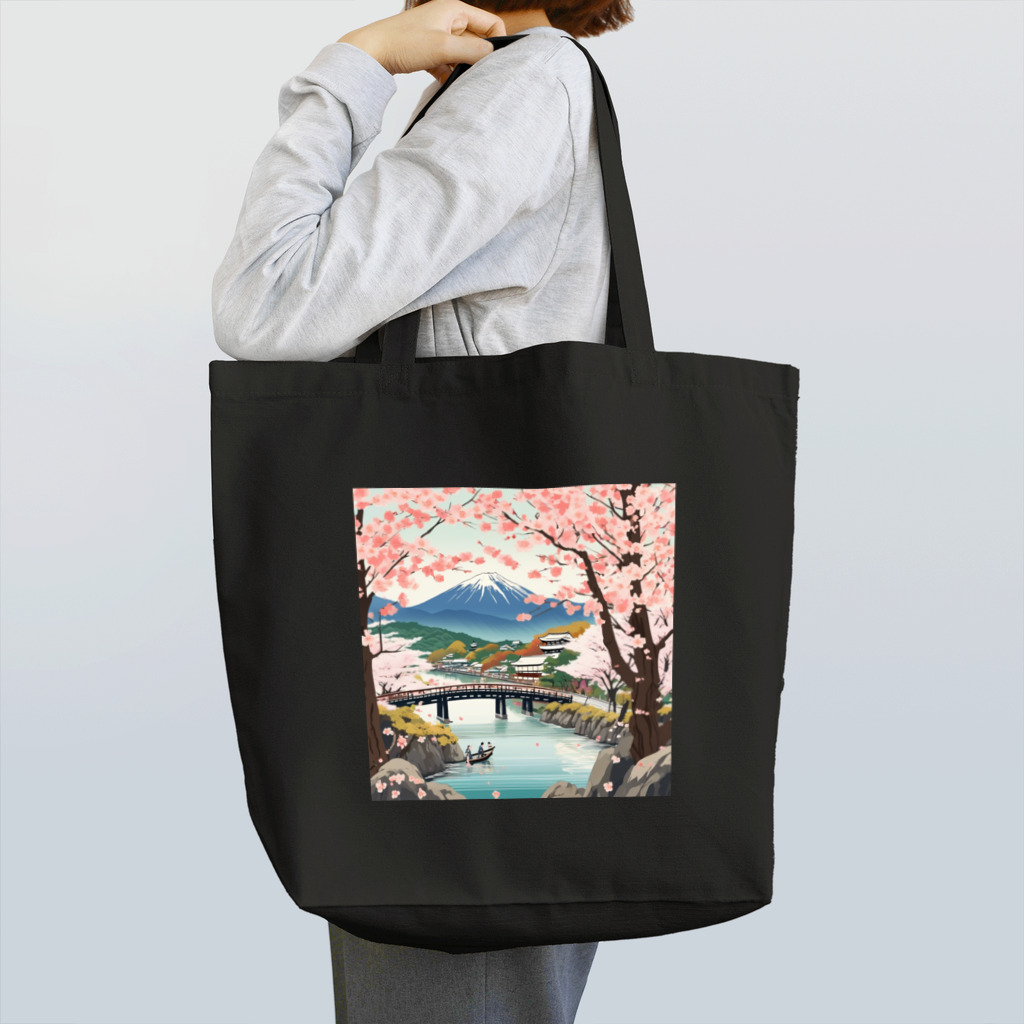 日本の風景 COOL JAPANの日本の春、満開の桜　Japanese spring  Cherry Blossom トートバッグ