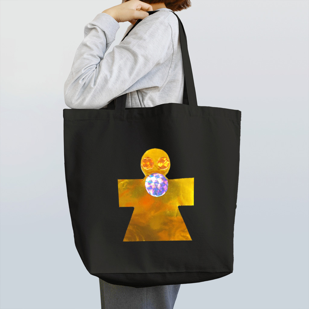 湯沢恵理　宇宙アイテムのメタリックお守り宇宙人トートバッグ Tote Bag
