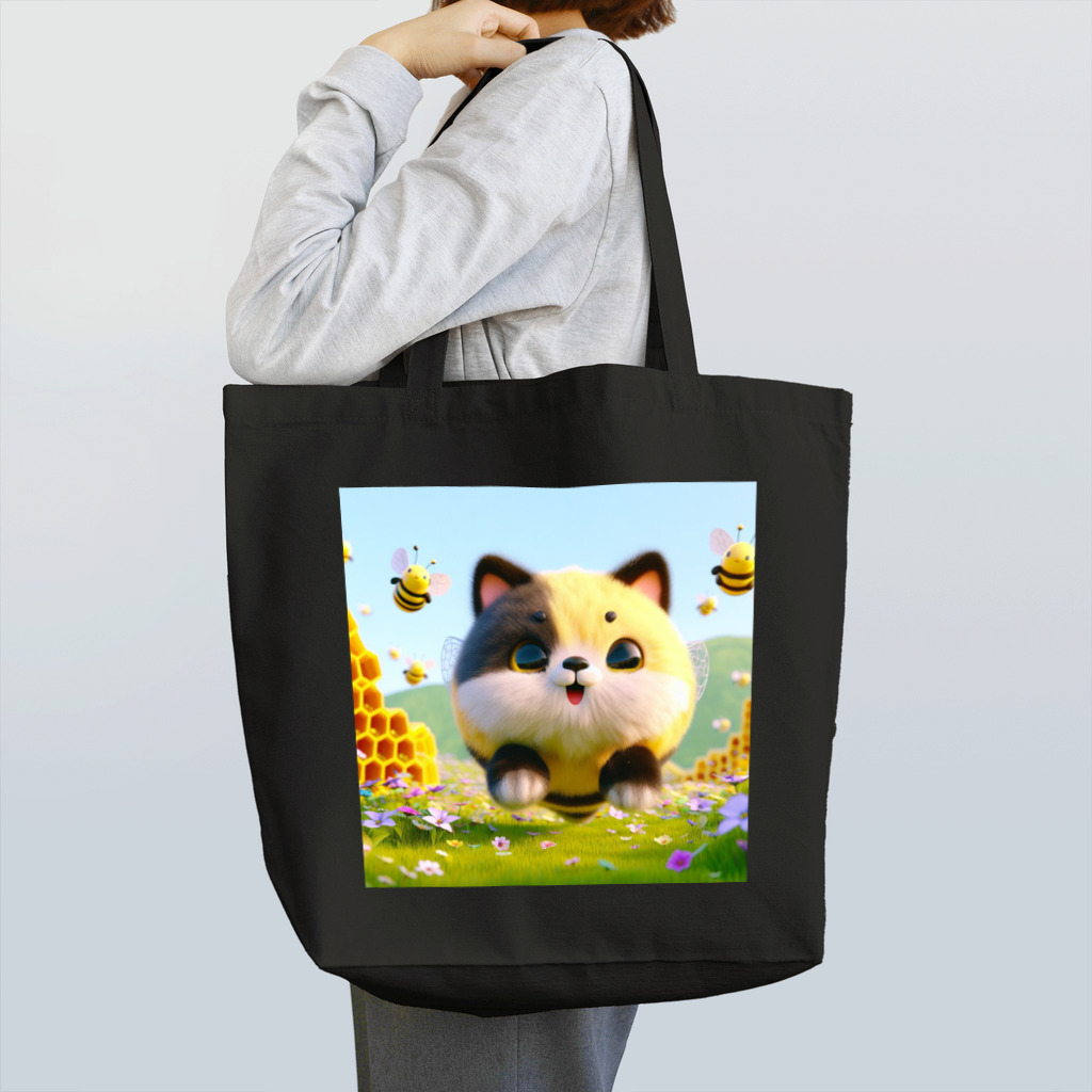 にゃっとクローバーのミツバチにゃんこ トートバッグC Tote Bag