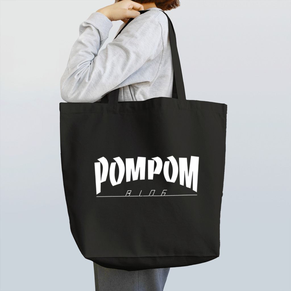 mf@PomPomBlogのThrasher Pom Pom Blog Logo（white） Tote Bag