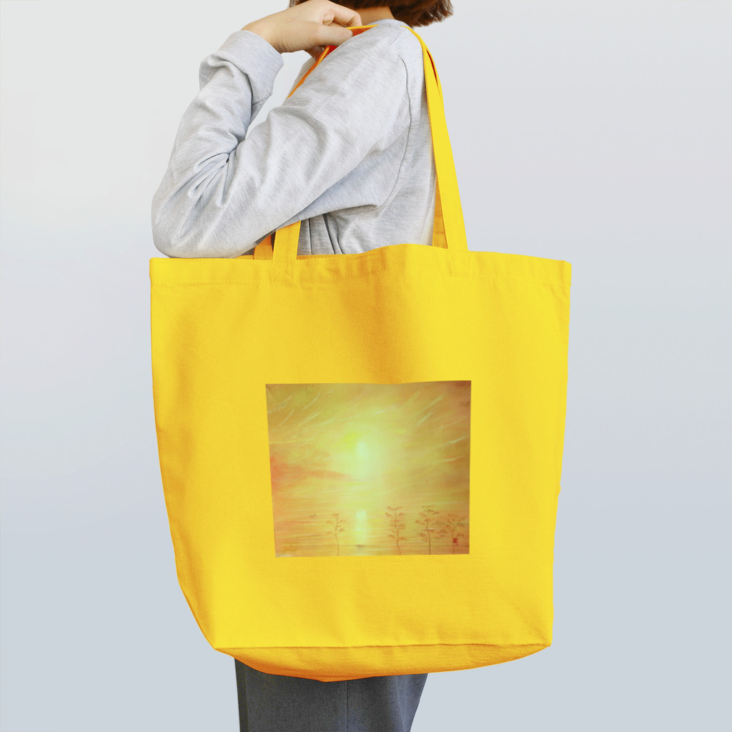 井上晴雄　絵画グッズコーナーの黄金色の空と海 Tote Bag