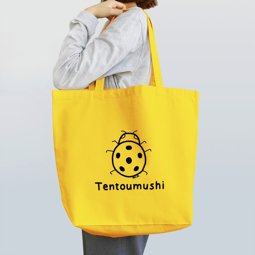 MrKShirtsのTentoumushi (てんとう虫) 黒デザイン Tote Bag