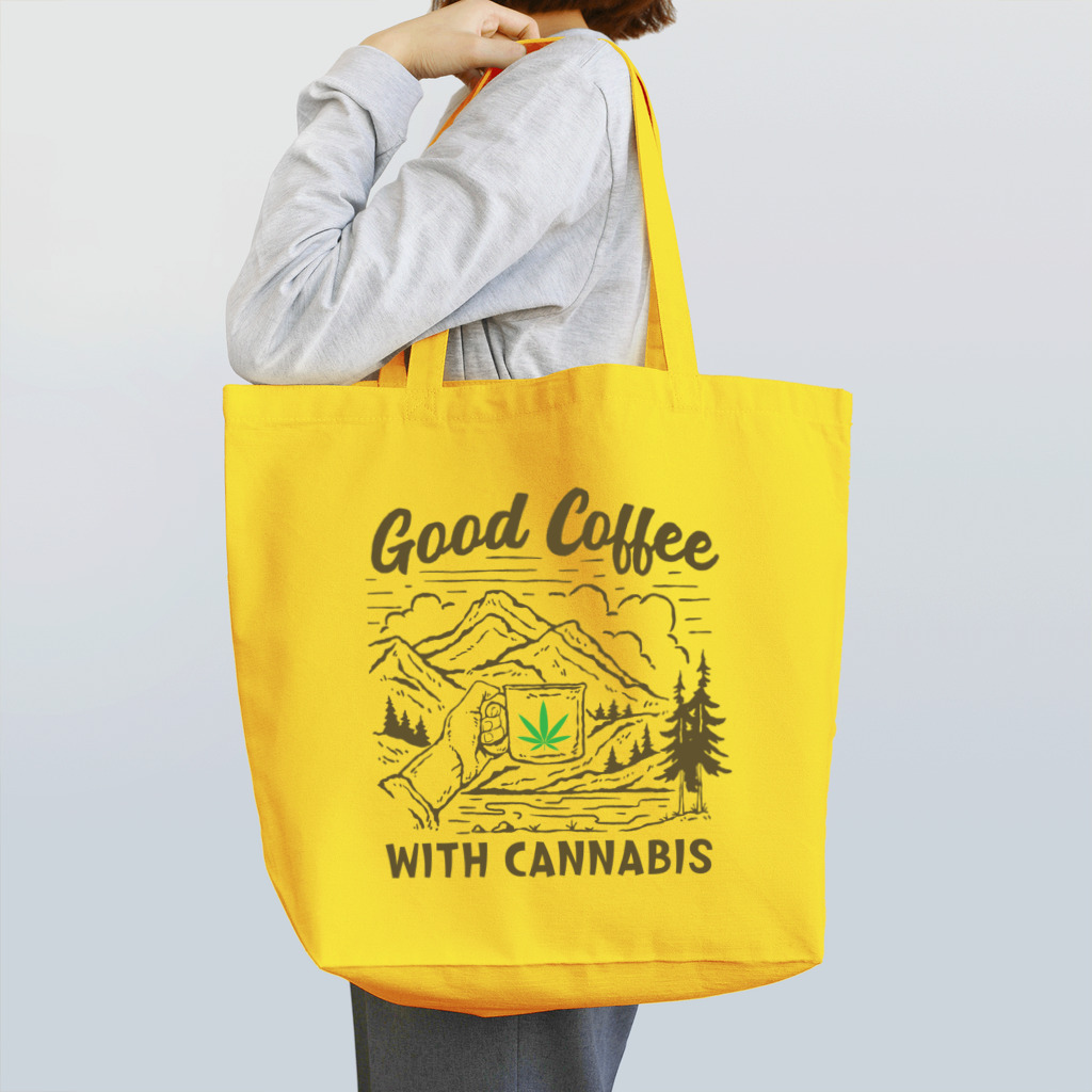 420 MUSIC FACTORYのCoffee＆Cannabis（コーヒーと大麻） トートバッグ
