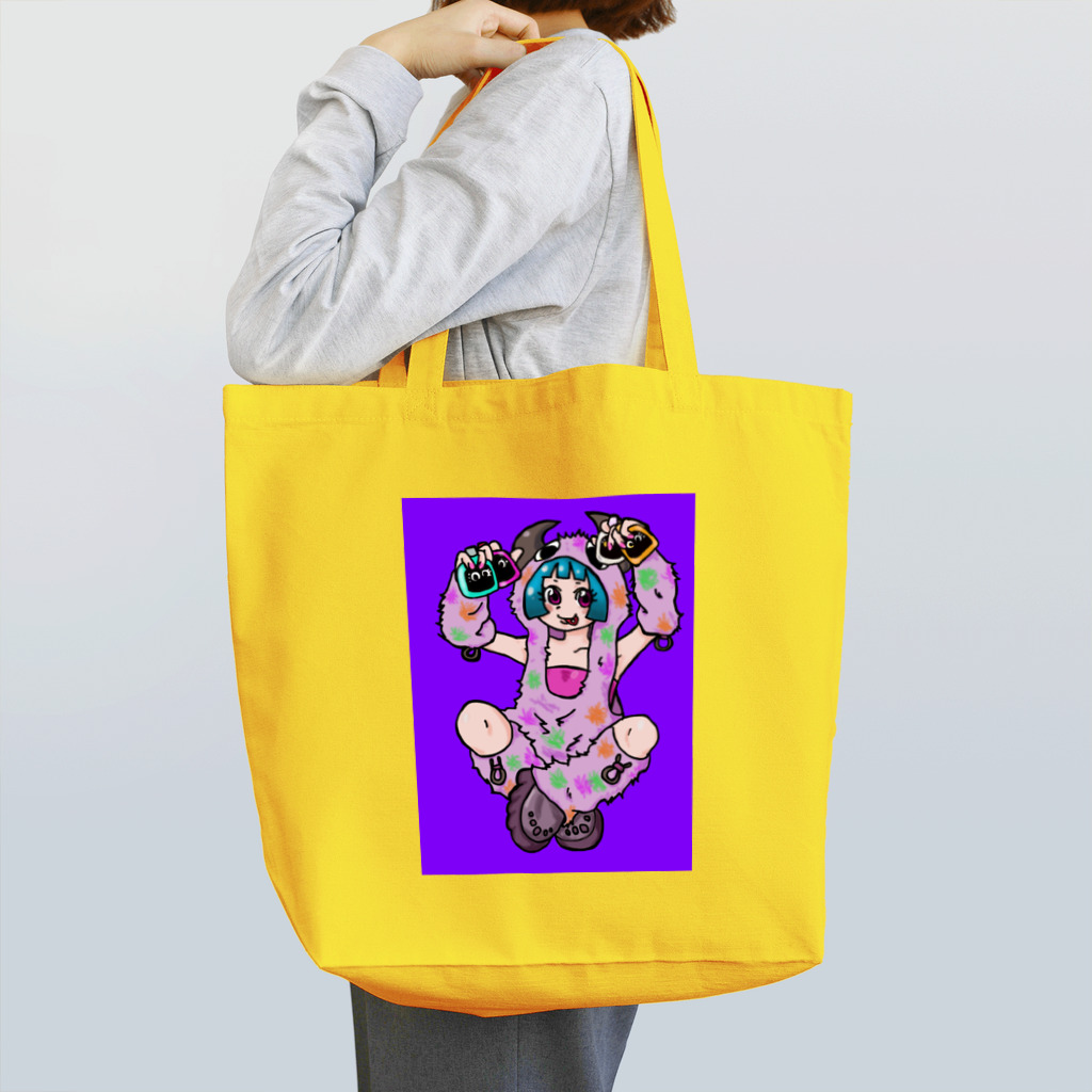 あやしいおばさん くろまめさんの○ュアアルコール（クラ○ナー）パープル Tote Bag