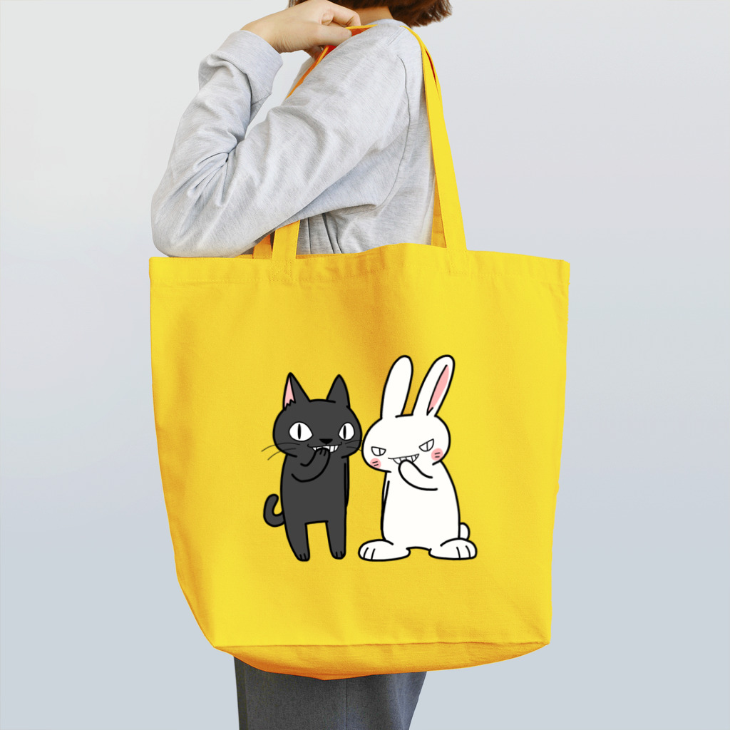 シシシFRIENDSのシシシうさぎ&シシシくろねこ Tote Bag