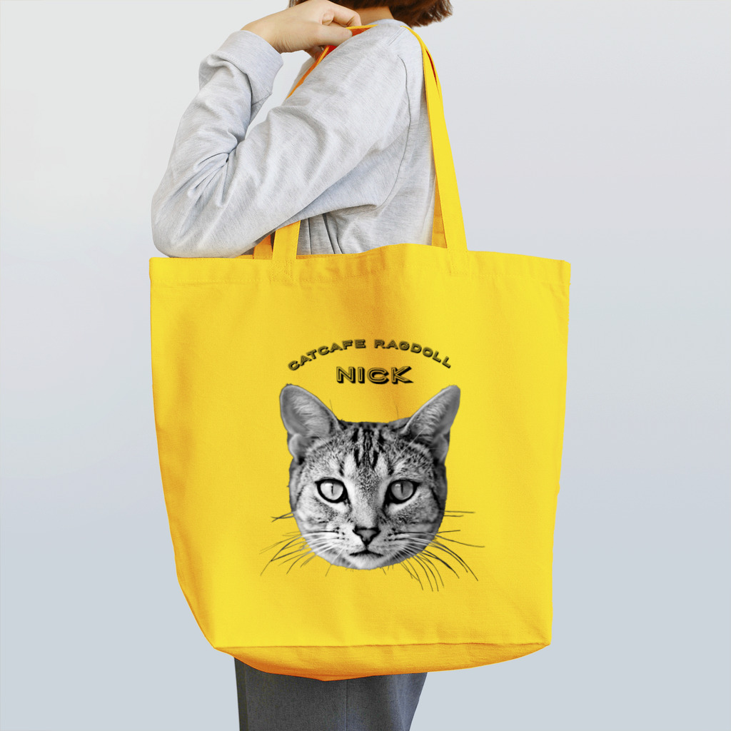 猫カフェラグドール（大阪難波）のニックを応援し隊！モノクロ Tote Bag