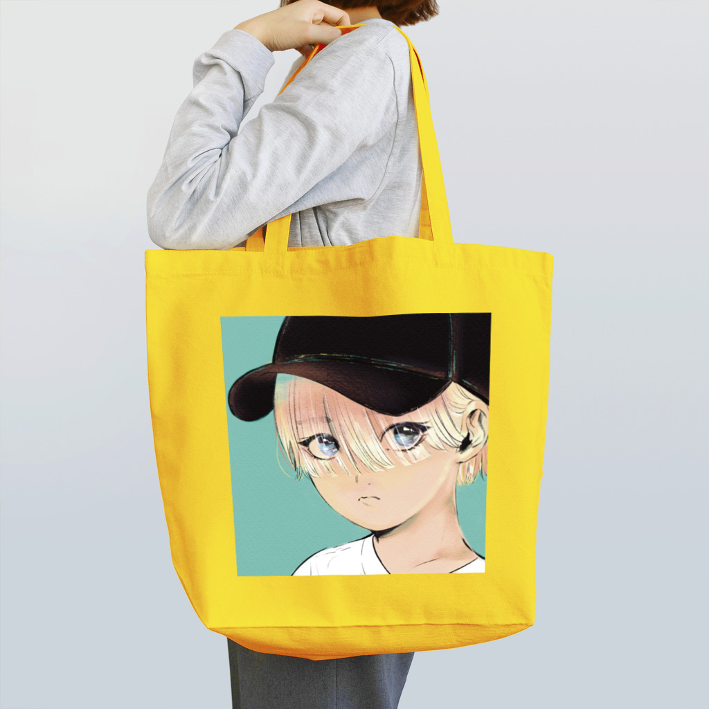 ムラタ@SUZURIの黒キャップ少年 Tote Bag