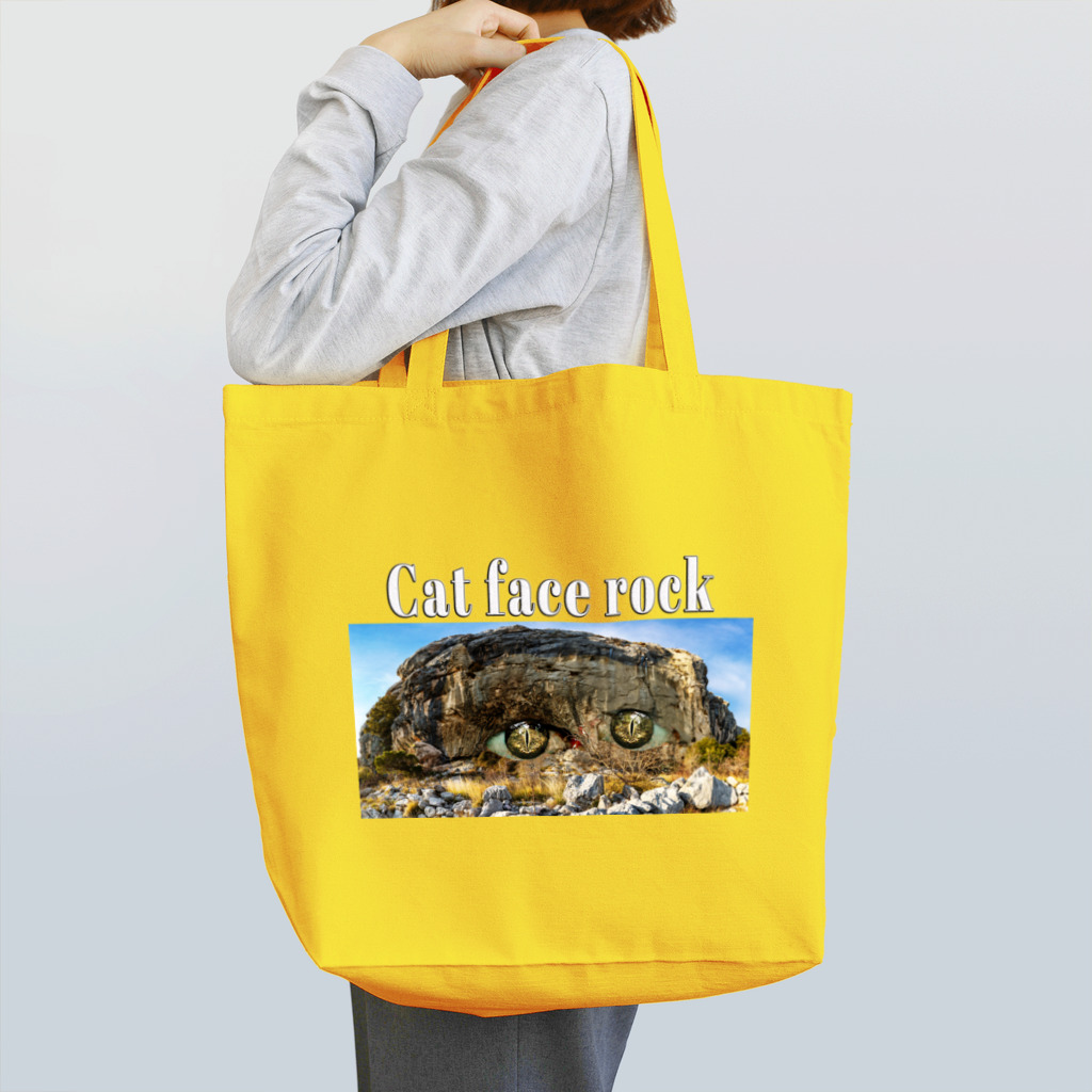 PALA's SHOP　cool、シュール、古風、和風、のCAT　face　rock Tote Bag