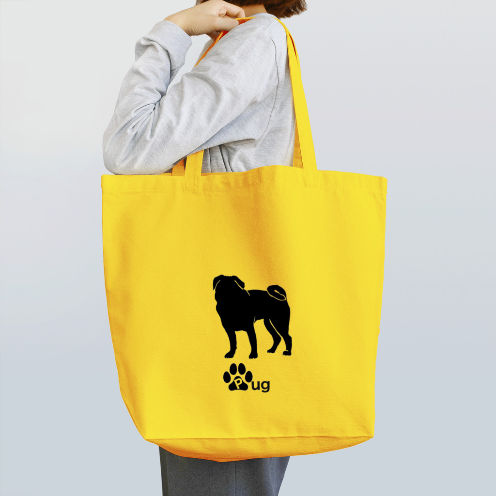 bow and arrow のパグ犬 Tote Bag