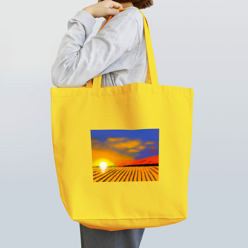 日々好日屋2号店の田んぼと夕焼け Tote Bag