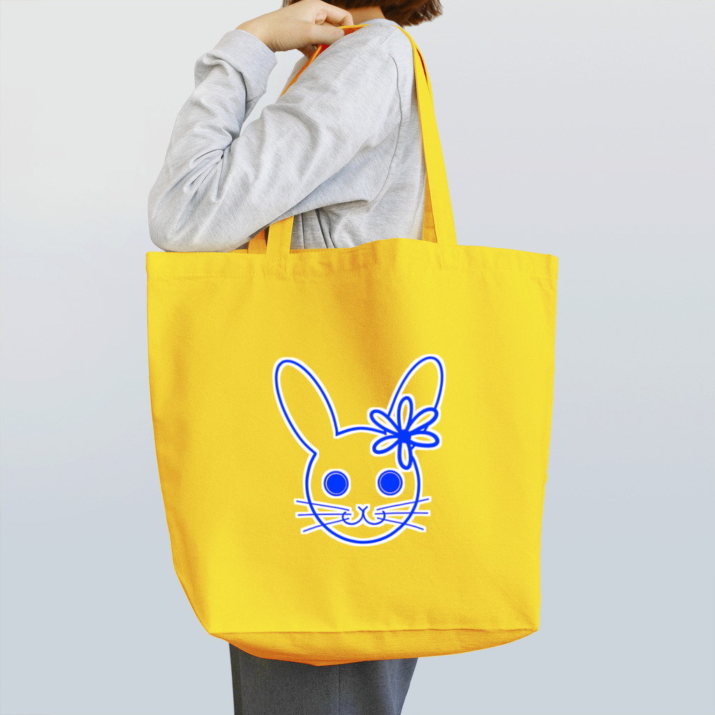 Rabbitflowerのびっくり♥らびこ♥ブルー Tote Bag