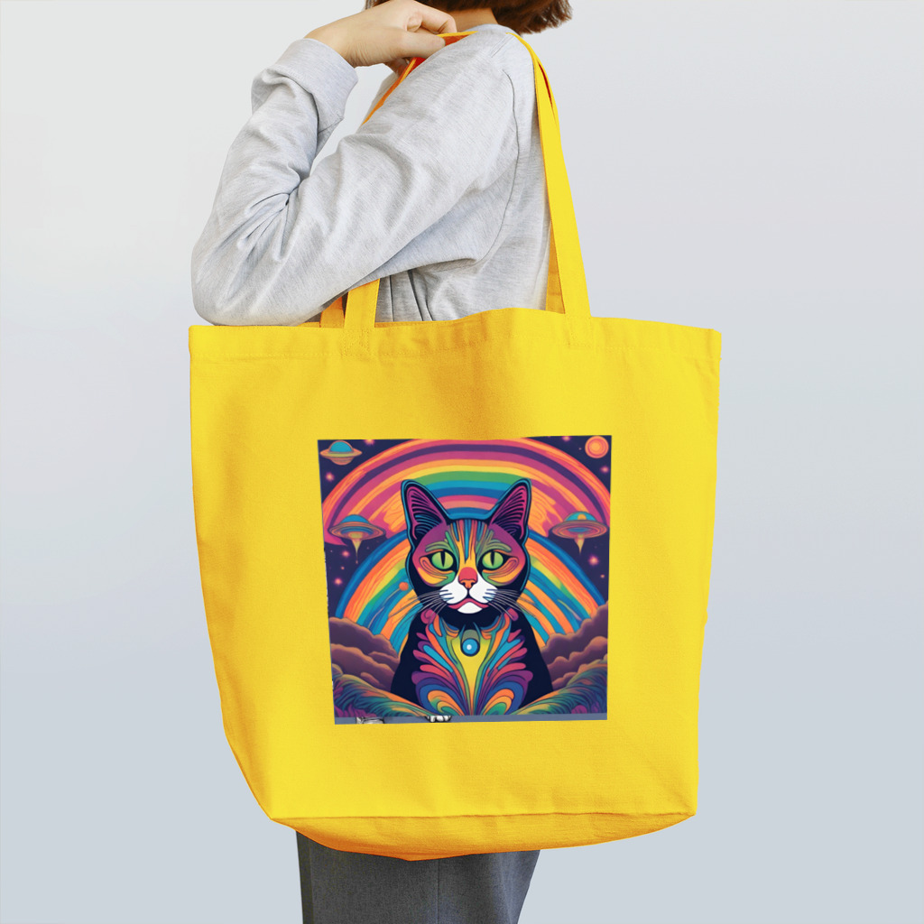 宇宙と猫の夢の中の猫 Tote Bag