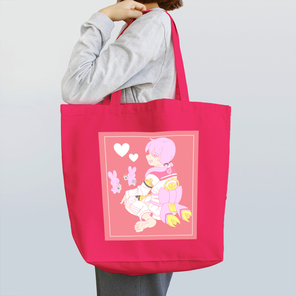 柔術やノーギTシャツのお店の女の子と意識高い系のウサギさん Tote Bag