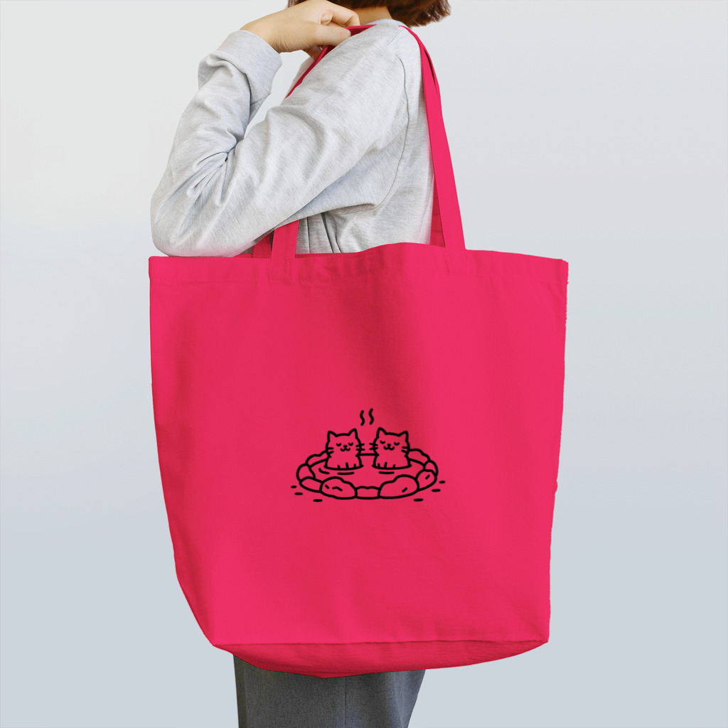 ねこ鉄道の温泉猫 Tote Bag