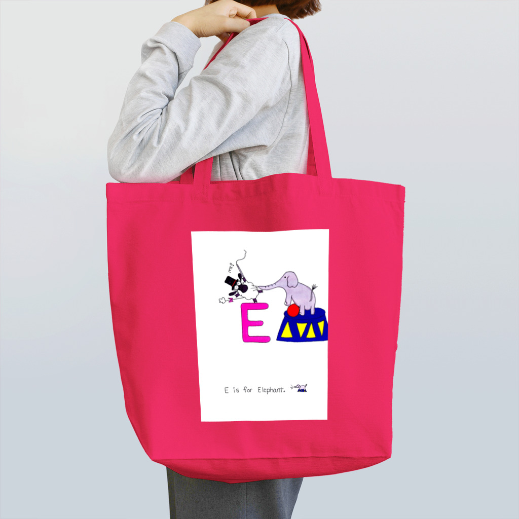 シープロジェクトのE is for Elephant  Tote Bag