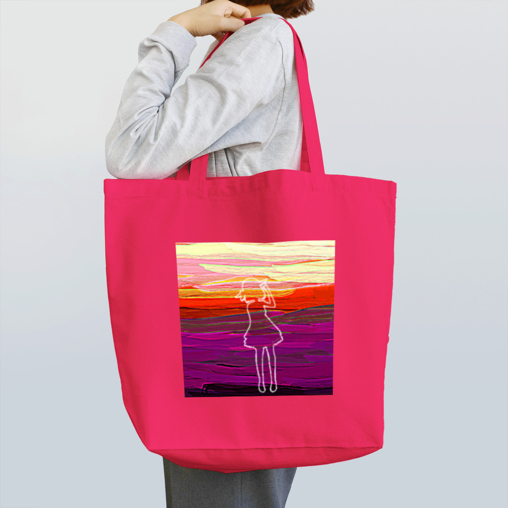 シンプルなグッズ やこ屋の夕色の彼女 Tote Bag