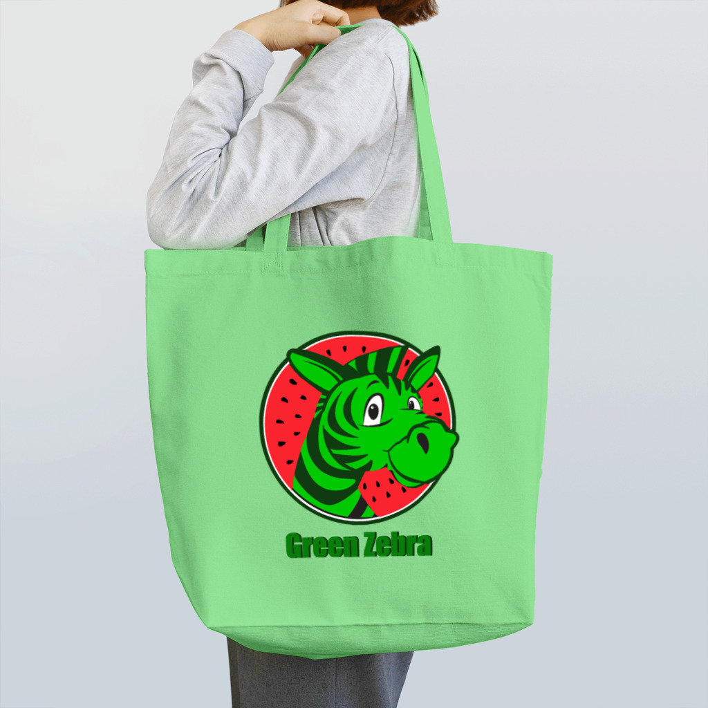アインシュタインキャットのグリーンゼブラ Tote Bag