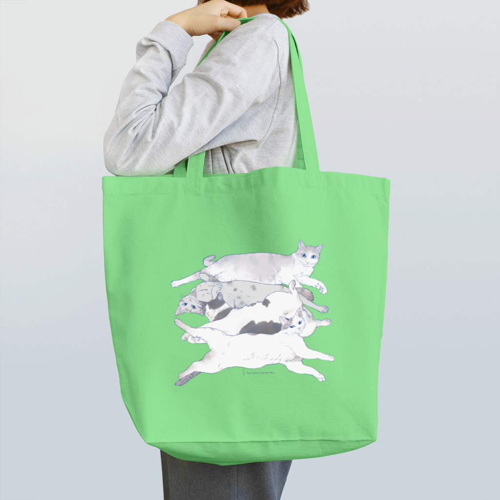 はるさめ商店の長い猫クワッド Tote Bag