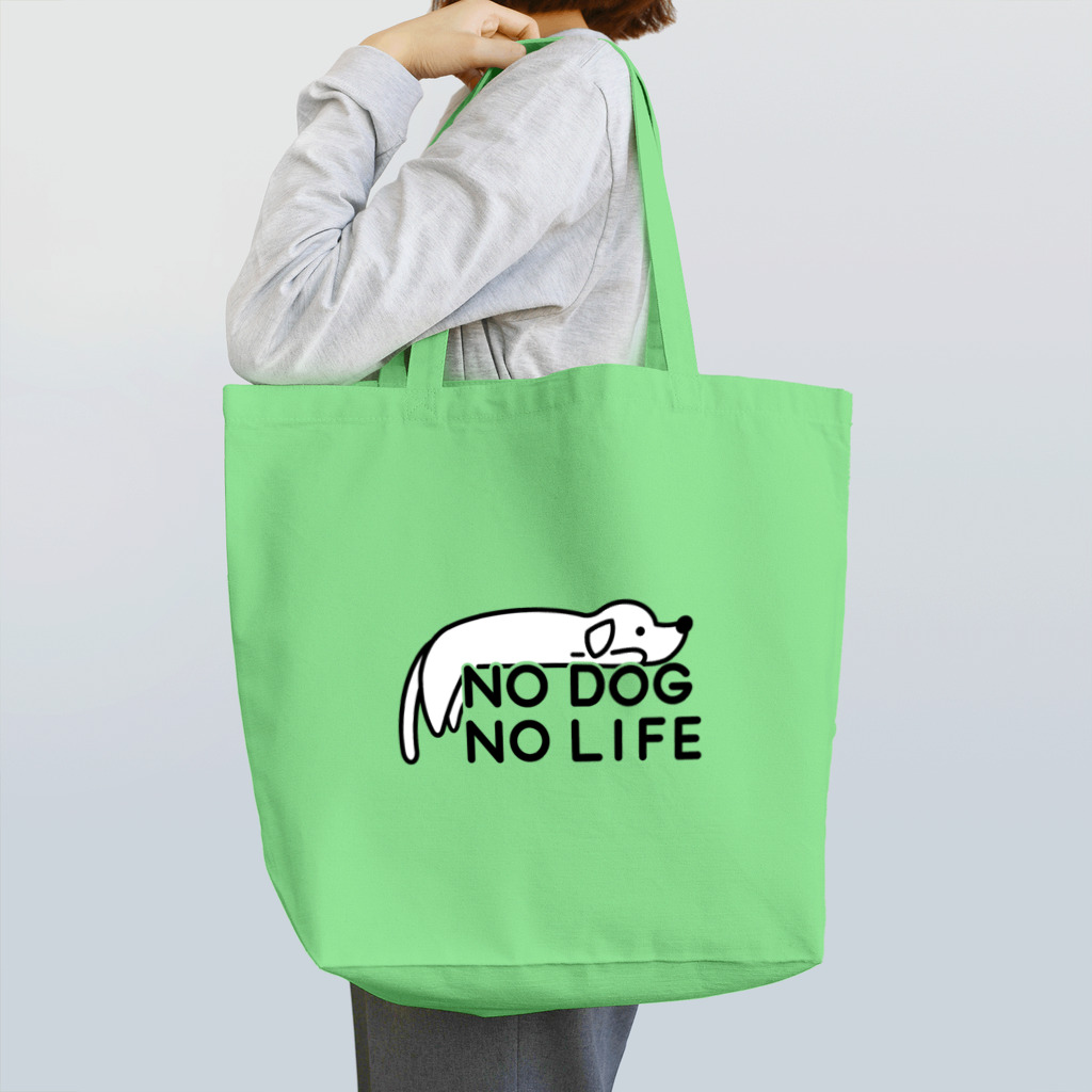 ぽぴーぴぽーのNO DOG NO LIFE(犬白塗り) トートバッグ