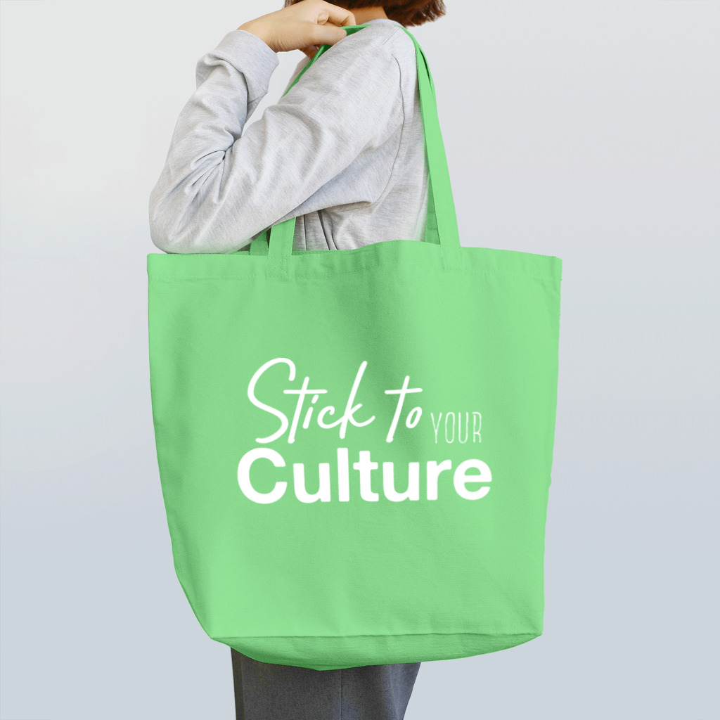 Stick To Your CultureのSTYC WHITE logo トートバッグ