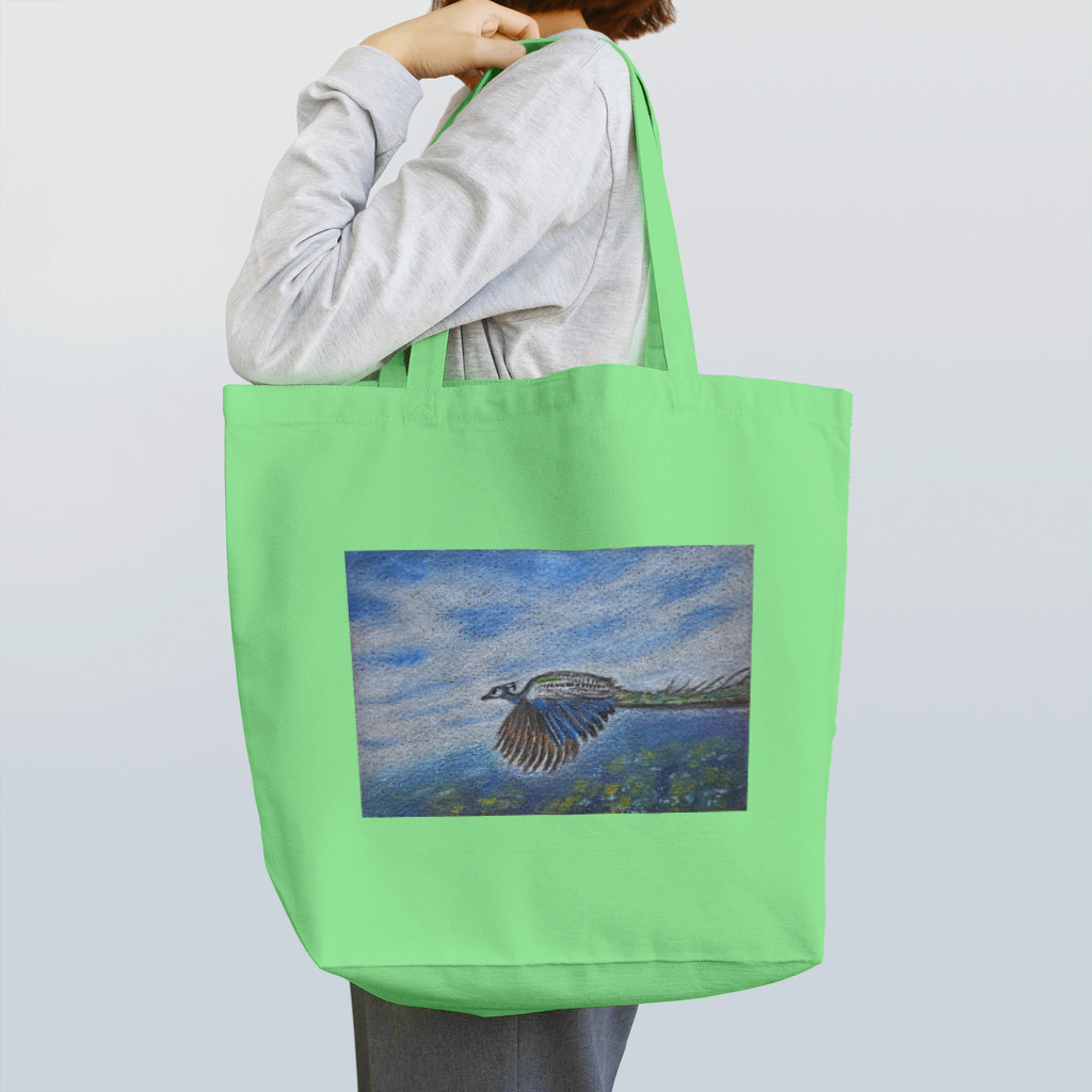 ふにかめアートのふにかめオリジナルアートトートバッグ／孔雀(百年の孤独) Tote Bag
